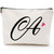 A Initial Monogram Personalized Travel Makeup Bag,Cosmetic Bag Gifts with Zipper Waterproof(Makeup bag-Letter A)