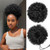 YEAME Afro Puff Drawstring Ponytail for Black Women, Short Kinky Curly Afro Ponytail Synthetic Hair Puffs, Premium Black Afro Bun Drawstring Ponytail