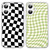 RUMDEY 2 Pack Cute Twist Checkered Grid Phone Case for iPhone 16 6.1 inches, Aesthetic Girly Clear Anti-Scratch Soft Slim Flexible Protective Shockpr