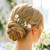 Brishow Seashell Hair Pins with Blue Starfish and Pearls, U-Shaped Bridal Wedding Hair Clips for Beach Mermaid Party (2Pcs)