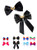 AACKS Moon Hair Bows Clips Moon Hair Acessories Big Bow Hair Barrette Clips Bowtie Moon Scout Wand Anime Bows