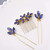 Yean Baroque Bridal Hair Pins Silver Rhinestones Wedding Hair Comb Something Blue Hair Piece for Women and Girls(3 Pcs) (Gold)