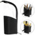 ANEMEL Black Travel Makeup Brush Holder, Organizer Bag Cosmetic Zipper Pouch Portable Dust-Free Stand-Up Toiletry Stationery