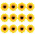 Framendino, 12 Pack Sunflower Hair Clip Flower Pins Duckbill Hairpin Alligator Barrettes Clamp Accessories for Women Girls Summer Beach Party
