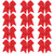 TUUXI 12pcs Large Cheering Bows 8 Inch Red Cheerleading Bows with Elastics Hair Ties Bands Ponytail Holder for Cheerleader Softball Football Competit