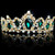 Didder Baroque Vintage Rhinestone Tiara, Green Royal Crystal Tiaras for Women Gold Princess Crown Tiaras for Girls Bridal Hair Accessories for Weddin