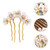 Beaupretty Chinese Antique Hair Stick Set of 3 Vintage Petal Hair Pins Traditional Chopsticks for Women Elegant Accessories for Buns and Styling