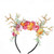 Vivivalue Deer Antler Hair Hoop with Flowers Flower Headband for Cosplay Party Costume