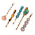 5PCS Vintage Inspired Mixed Stones Bobby Pins Decorative Hair Slides Clips Accessories Women