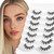 Bepholan Fales Eyelashes Natural Look Mink Fake Eyelashes 3-Pack Soft Band Cat Eye Lashes Manga Eyelashes Fluffy,XMZ208