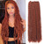 Leeven 2 Packs 24 Inch Copper Red Passion Twist Hair for Butterfly Locs Long Bohemian 350# Water Wave Passion Twists Crochet Braiding Hair 18 Strands