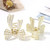 Brinie Pearl Hair Claw Clamps Gold Metal Hair Claw Clips Bowknot Hair Styling Clips Non Slip Jaw Hair Clamps Hair Accessories for Women and Girls (Pa
