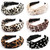 TOBATOBA Pearl and Leopard Print Headbands - Cute Beaded Wide Knot Hair Accessories for Women and Girls