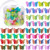 Butterfly Hair Clips, YGDZ 50pcs Mini Cute Hair Claw Clips Baby Hair Accessories for Hair 90s Girls Women, Gradient Colors