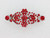 Faship Red Rhinestone Crystal Floral Hair Barrette Clip