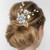 NUOBESTY 4Pcs Blue Wedding Hair Accessories for Brides, Bridal Hair Comb & Pins Set, Floral Pearl Headpiece, Rhinestone Side Clip Pieces for Women Br
