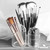 PMLAND Large Wavy Acrylic Makeup Brush and Cosmetic Holder
