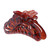 Women's 5 inch Large Jaw Clip Hair Claw with leaf design - Spotted Burnt Orange