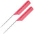 8.8 Inch Pink Metal Tail Comb (2 Pack) Carbon Fiber and Stainless Steel Pintail | Lightweight | Rat Tail Styling Combs for all Hair Types | Fine Toot