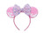 Love Fairy Lovely Ins Style Sequins Mouse Ears Headband Bowknot Hair Hoop for Travel Party Festivals (# Pink)