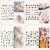 Nail Stickers for Women and Little Girls - 12 Sheets 3D Self-Adhesive DIY Nail Art Decoration Set Including Flowers Leaves Animals Plants Fruits Nail