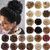 S-noilite Hair Bun Extensions Messy Wavy Curly Dish Donut Scrunchie Hairpiece Accessories Chignons Updo Ponytail Pony Tail Synthetic Hair Extension f