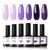 modelones Gel Nail Polish Set - Purple 6 Colors Gel Polish Set Purple Glitter Nail Polish Soak Off LED Nail Art Manicure Holiday Grape Nail Kit Gifts