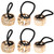 Lurrose Gold Ponytail Cuff Accessory - Punk Gothic Elastic Hair Tie Band with Hair Rope (6 Pcs)