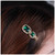 Erimberate Bohemian Emerald Hair Clip Green Crystal Hair Pins Clips Green Cz Paved Hair Barrette Square Emerald Crystal Headdress Hair Accessories Je