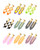 No Crease Hair Clips, 18 Pcs Checkerboard No Bend Clips, Acrylic Resin Styling Makeup Creaseless Flat Clips for Women Girls
