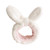 Hofar Cute Bear Face Wash Headband Hairband with Bear Ears Coral Fleece Cartoon Cute Creative Hair Accessories (Rabbit-White)