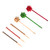 LUX ACCESSORIES Christmas Red, Green and Gold Bow and Rhinestone Hair Pins set of 6