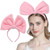 Olbye Bow Headbands Pink Headband with Bow Big Bows Hairbands Fleece Red Bowknot Head Band Huge Bow Hair Hoop Costume Party Headdress Cosplay Christm