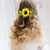 Fangsen Gold Wedding Sunflower Hair Comb Bride Hair Accessories Yellow Flower Pearl Bridal Headpiece Decorative for Women and Girls