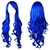 Topbuti 32" Long Hair Heat Resistant Spiral Curly Cosplay Wig Dark Blue