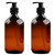 Angoodden 2 Pack Pump Bottle 500ml 17oz Plastic Pump Bottle Dispenser Amber Pump Bottles for Shampoo and Conditioner