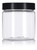 JUVITUS 4 oz Clear Plastic PET Travel Jar with Black Lid (6 Pack)