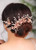 Denifery Wedding Pink Rhinestone Pearls Flower and Leaf Hair Comb Bridal Vintage Headpiece Crystal Women Hair Comb Bridal Hair Comb with 2 Pins Weddi