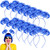 Jexine 12 Pcs Pompom Headband Hair Tinsel Hair Accessory Wrapped Ponytail Headwear Feather Headband for Women Cos(Blue)
