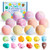 JOYIN Big Bath Bombs for Kids with Mochi Toy, 12 Pack Bubble Bath Bombs with Surprise Toy Inside, Natural Essential Oil SPA Bath Fizzies Set, Party F