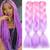 BACANA Pink Ombre Braiding Hair Light Pink/Light Purple 3 Packs Jumbo Braid in Hair Extension Ombre Colors High Temperature Synthetic Hair for Braidi