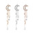 Numblartd 3 Pcs Vintage Crystal Rhinestone Moon Tassel Drop Star Hair Clip Bobby Pins - Women Lady Fashion Bridal Jewelry Hairpin Hair Accessories