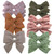 12 PCS Linen Bow Hair Clips for Baby Girls Hair Bows Alligator Clips Accessories Infants Toddler Kids Hairgrips (Linen Fable Bow 5'')