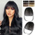 VERNA Bangs Hair Clip in Bangs - 100% Real Human Hair Bangs Clip in Hair Extensions, Easy to Use Fake Bangs, Natural Clip on Bangs, Black Wispy Bangs