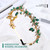 JEAIRTS Emerald Green Rhinestone Headband Gold Wedding Headpiece Hair Accessories for Women