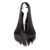 MapofBeauty 40 Inch/ 100 cm Carve Long Straight Cosplay Wig Anime Costume Party Wig (Black)