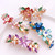 4PCS Colorful Vintage Flower Design Metal Small French Barrettes Hair Clasps Accessories Women