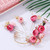Lurrose 4pcs Clip Decorations for Pins Hairpin Rhinestone Floral Headwear Pink Crystal Shaped Fabric Hair Gold Clips Accessories Pearl U-shaped Pearl