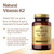 Solgar Naturally Sourced Vitamin K2 (MK-7) 100 mcg - 50 Vegetable Capsules - Supports Bone Health - Whole Food Source from Natto Extract - Non-GMO, G