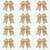 DEEKA 12 PCS 7" Large Glitter Cheer Bows Shiny Cheer Hair Bows Ponytail Holder Handmade for Cheerleader Girls Softball Sports -Gold